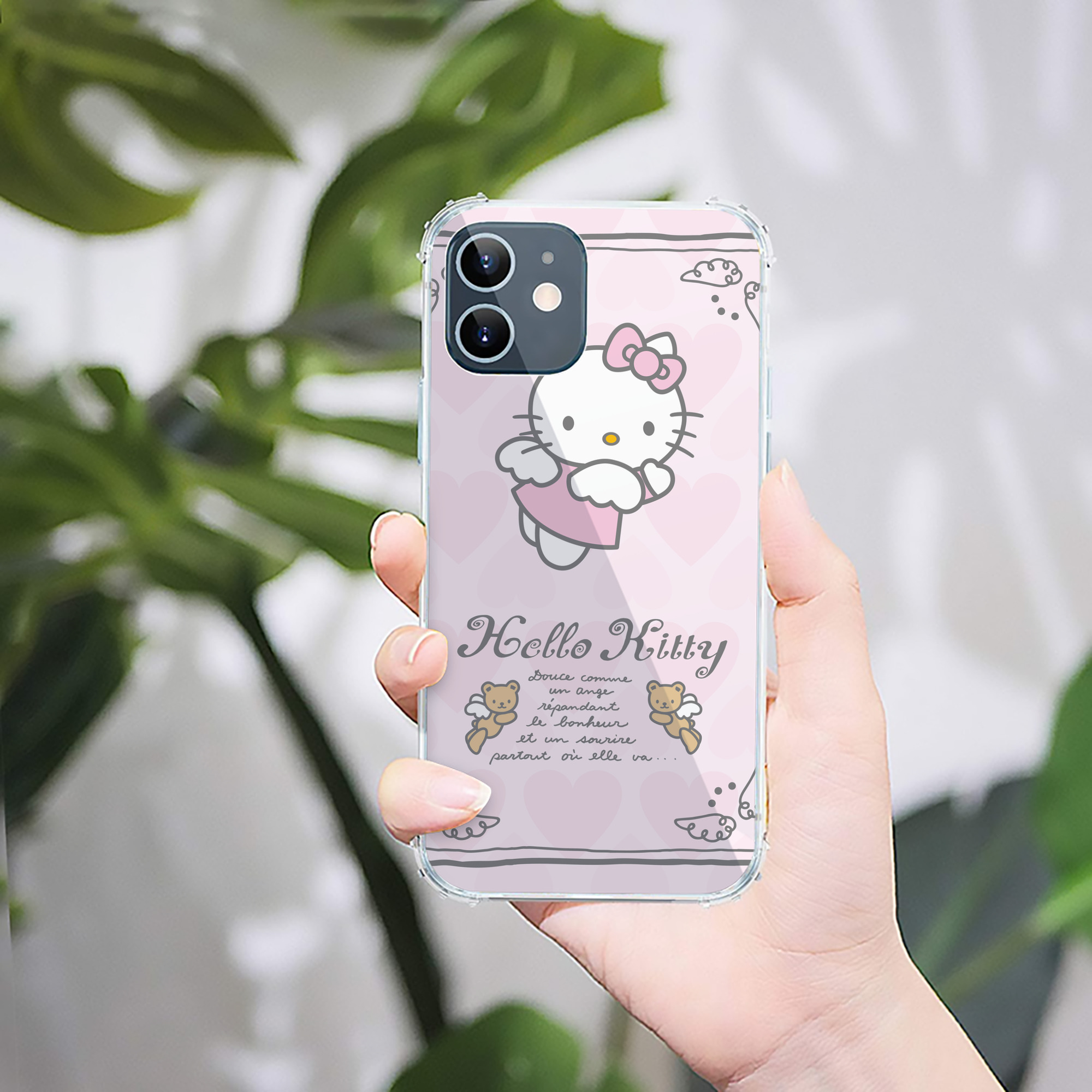 （画像用） Hello Kitty ハローキティ 【iPhone 12シリーズ対応】透明スマホケース（クリアソフトケース）